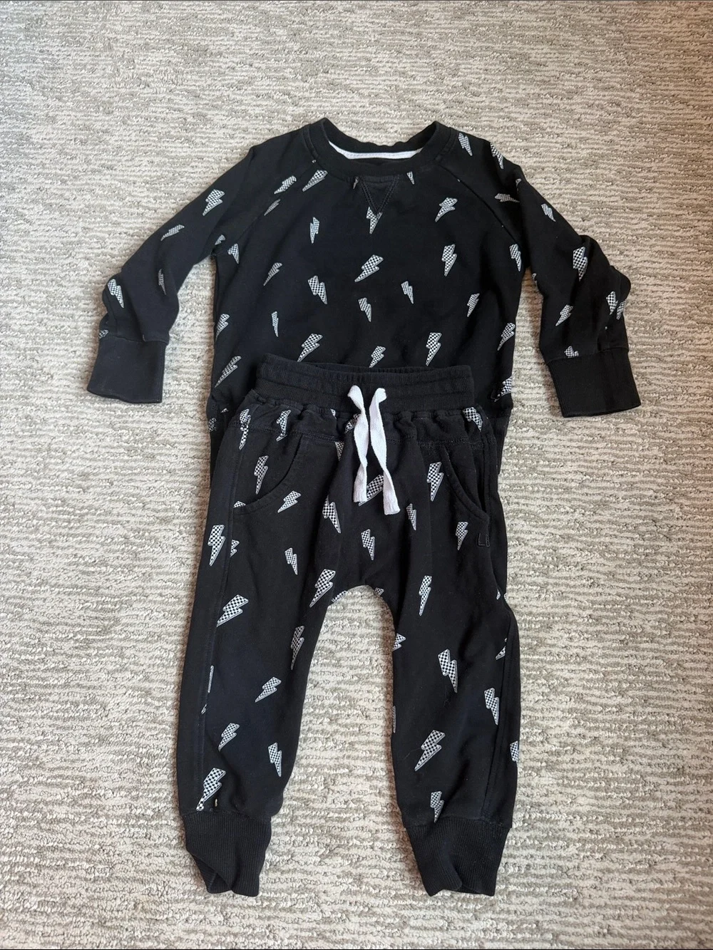 Little Bipsy Black Lightning Bolt two piece set